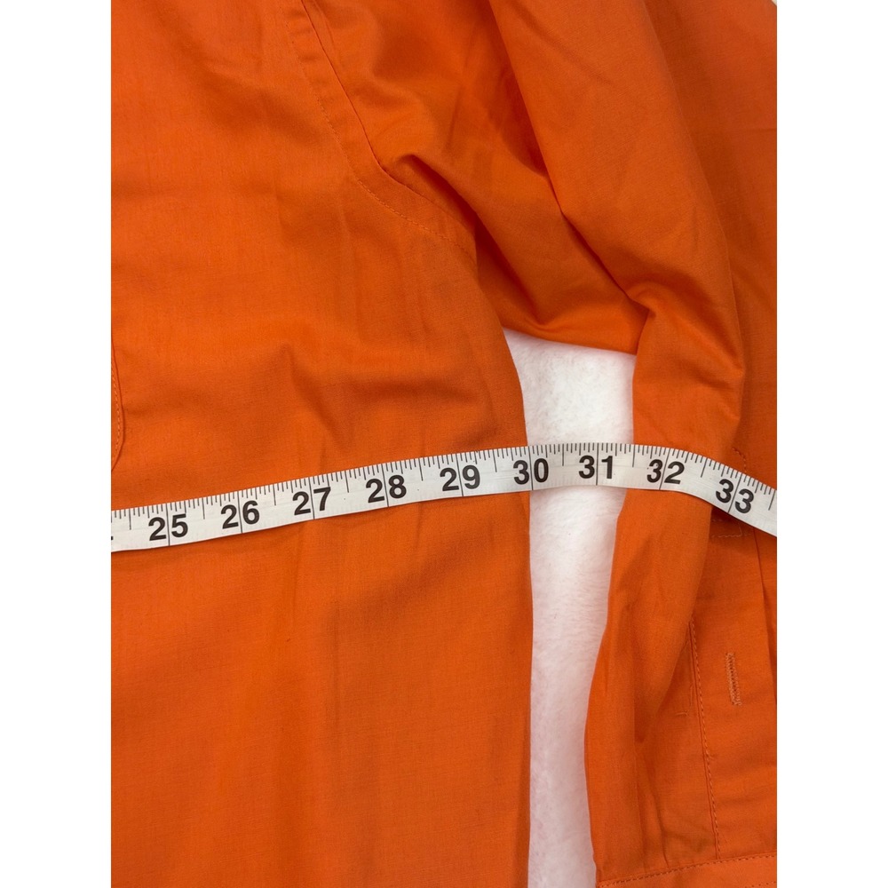Daniel Ellissa Mens Orange Button Down Dress Shirt 20.5 35-36 Big and Tall Solid - Picture 4 of 7